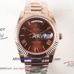 Perfect Replica Rolex Everose Gold Day Date 40 Chocolate Dial Swiss Watches 